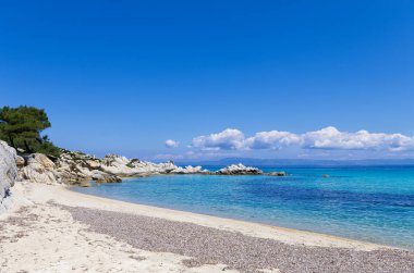 Güzel sahne Sithonia, Chalkidiki, Yunanistan