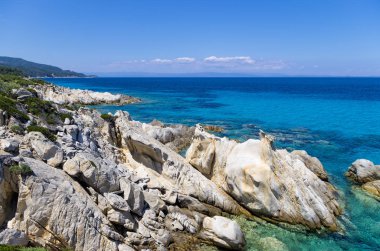 Sithonia, Chalkidiki, Yunanistan Deniz inanılmaz sahne