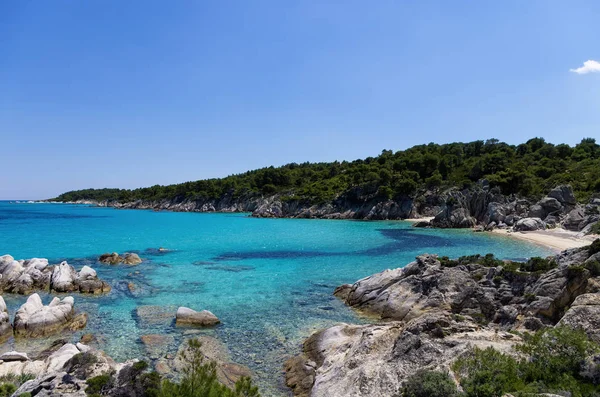 Fantastiska landskap vid havet i Sithonia, Halkidiki, Grekland — Stockfoto