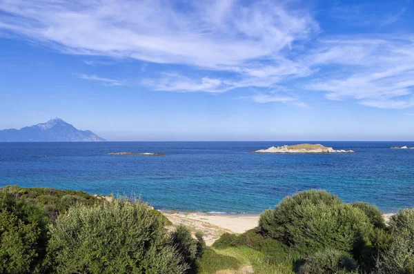 Niesamowite krajobrazy nad morzem w Sithonia, Chalkidiki, Grecja — Zdjęcie stockowe