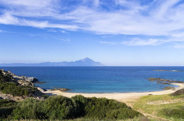 Niesamowite krajobrazy nad morzem w Sithonia, Chalkidiki, Grecja — Zdjęcie stockowe