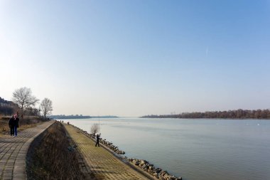 26th Şubat 2017 - Belgrad, Sırbistan - South bank nehir Tuna Belgrad'da Dorcol bölge