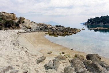 Vourvourou, Chalkidiki, Yunanistan Deniz güzel sahne