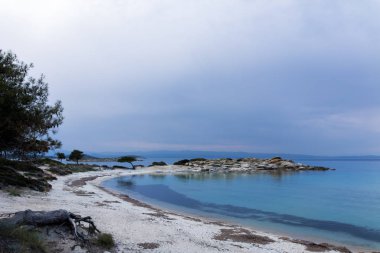 Vourvourou, Chalkidiki, Yunanistan Deniz güzel sahne