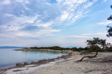 Vourvourou, Chalkidiki, Yunanistan Deniz güzel sahne