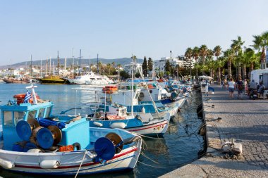 18th Ağustos 2017 - görünüm liman Kos Adası, Oniki Ada, Yunanistan 
