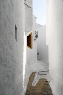 Patmos adası, Oniki Ada, Yunanistan chora şehrindeki geleneksel mimari