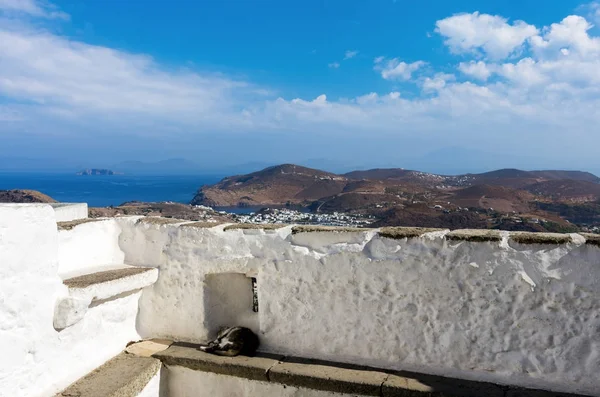 Oszałamiający widok od klasztoru Świętego Jana teologa w Patmos island, Dodekanez, Grecja — Zdjęcie stockowe