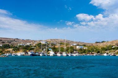 22nd Ağustos 2017 - Arki Island, Yunanistan - Arki harbor Island, Oniki Ada, Yunanistan