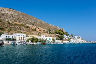 24th Ağustos 2017 - Leros Adası, Oniki Ada, Yunanistan - Leros küçük liman Panteli köyde