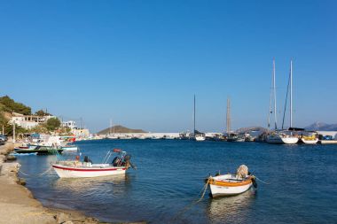 24th Ağustos 2017 - Leros Adası, Oniki Ada, Yunanistan - Leros küçük liman Panteli köyde