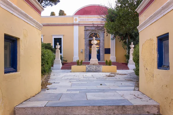 Sierpnia 2017 Leros Island Grecja Architektura Miejscowości Agia Marina Leros — Zdjęcie stockowe