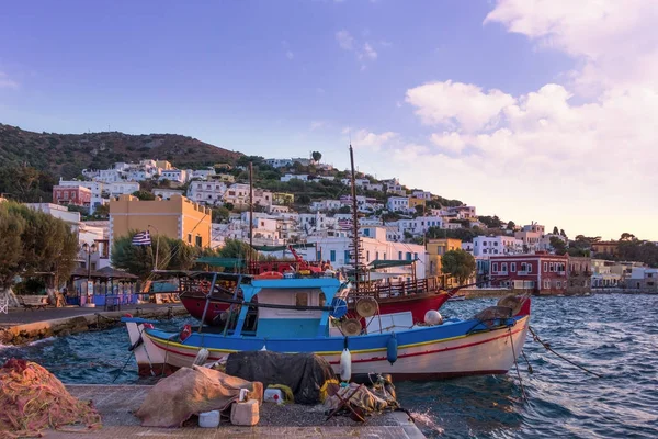 Harbor Agia Marina Village Leros Island Dodecanese Greece — Stock Photo, Image