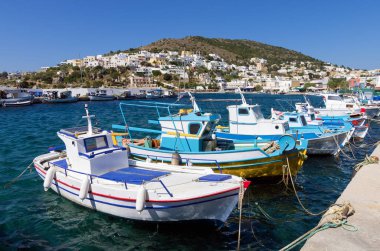 24th Ağustos 2017 - Leros Adası, Oniki Ada, Yunanistan - Leros küçük liman Panteli köyde
