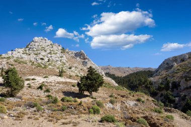 Eski Pili köyde Kos Adası, Oniki Ada, Yunanistan inanılmaz dağlık manzara
