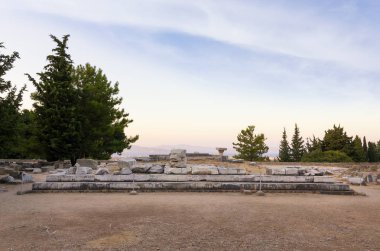 Asclipeion Kos Adası, Oniki Ada, Yunanistan, ilaç tanrısı Asklepios için adanmış bir tapınak kalıntıları