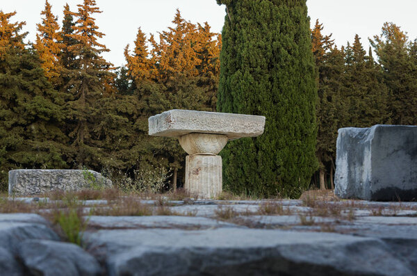 The ruins of Asclipeion in Kos island, Dodecanese, Greece, a temple dedicated to Asclepius, the god of Medicine