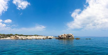 Diaporos Island, Sithonia, Chalkidiki, Yunanistan Deniz inanılmaz sahne