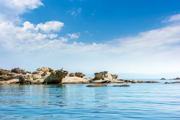 Paisagens Incríveis Beira Mar Ilha Diaporos Sithonia Chalkidiki Grécia — Fotografia de Stock