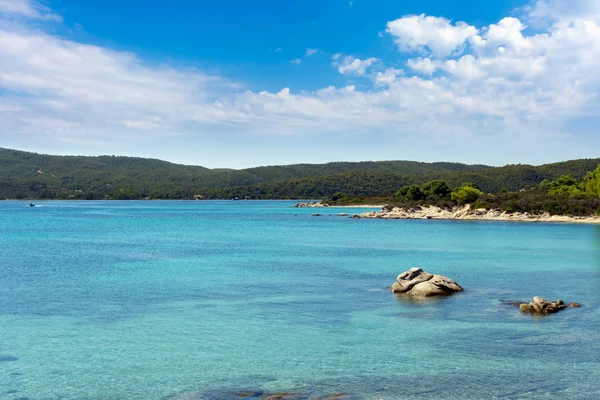 Paesaggio Incredibile Riva Mare Nell Isola Diaporos Sithonia Calcidica Grecia — Foto Stock