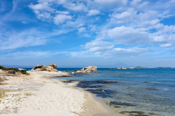 Paisagens Incríveis Beira Mar Ilha Diaporos Sithonia Chalkidiki Grécia — Fotografia de Stock