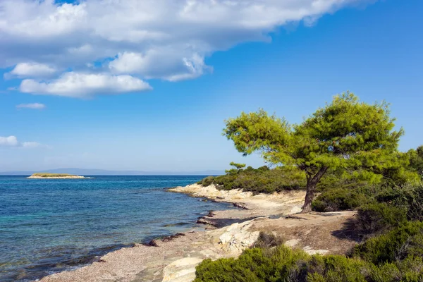 シトニア ハルキディキ ギリシャの海の素晴らしい景色 — ストック写真