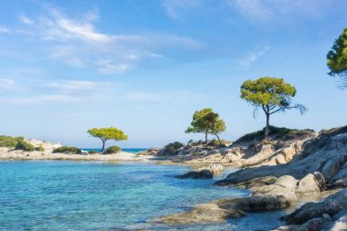 Vourvourou, Sithonia, Chalkidiki, Yunanistan Deniz inanılmaz sahne
