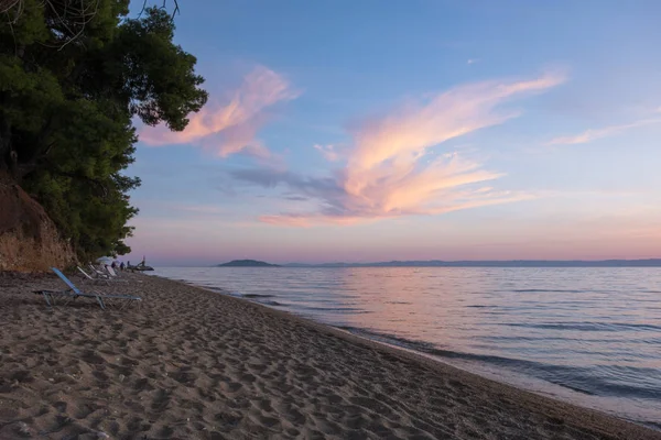 Πανέμορφα Χρώματα Θάλασσας Και Του Ουρανού Σούρουπο Σιθωνία Χαλκιδική Ελλάδα — Φωτογραφία Αρχείου