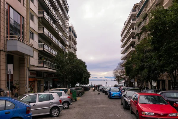 Thessaloniki Greece December 17Th 2017 Street Downtown Thessaloniki Greece — Stock Photo, Image