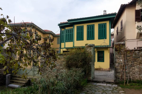 Neighborhood Ano Poli Area Thessaloniki Houses Traditional Architecture — Stock Photo, Image