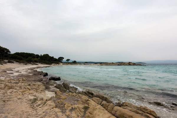 Bela Paisagem Beira Mar Vourvourou Sithonia Chalkidiki Grécia — Fotografia de Stock