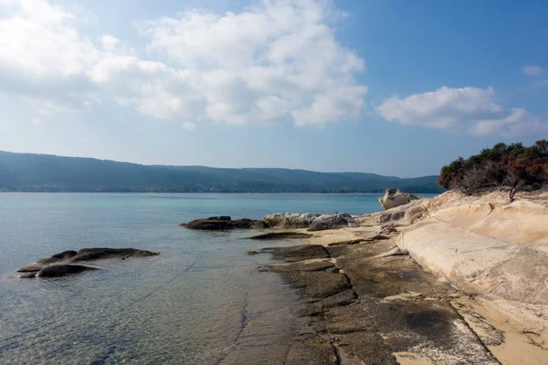 Paisagens Incríveis Beira Mar Ilha Diaporos Sithonia Chalkidiki Grécia — Fotografia de Stock