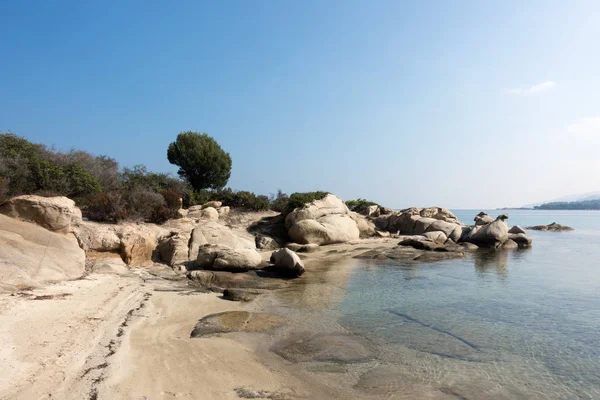 Increíble Paisaje Junto Mar Isla Diaporos Sithonia Chalkidiki Grecia — Foto de Stock