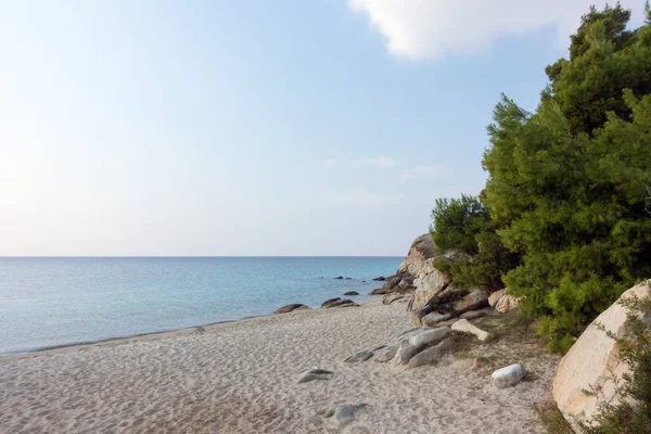 Piękne Widoki Nad Morzem Plaży Koviou Sithonia Chalkidiki Grecja — Zdjęcie stockowe