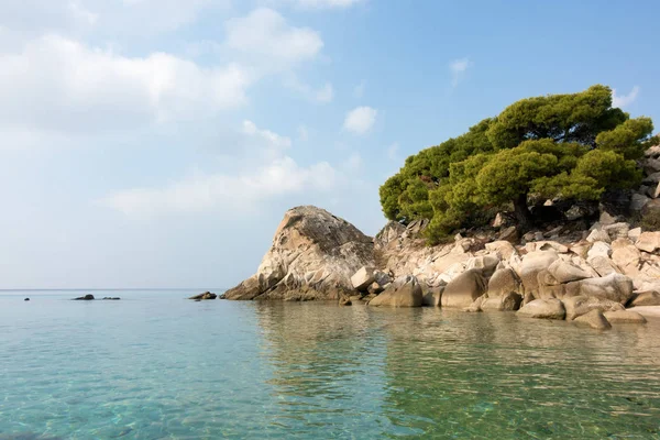 Piękne Widoki Nad Morzem Plaży Koviou Sithonia Chalkidiki Grecja — Zdjęcie stockowe