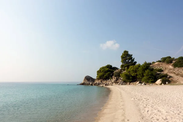 Bela Paisagem Beira Mar Praia Koviou Sithonia Chalkidiki Grécia — Fotografia de Stock