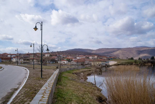 Деревня Лимнохори Озера Зазари Флорина Греция — стоковое фото