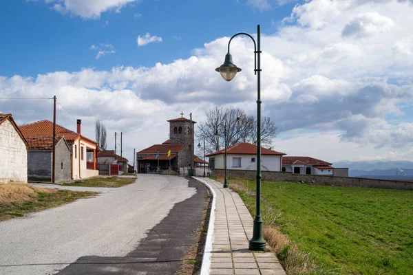 Limnohori Aldeia Junto Lago Zazari Florina Grécia — Fotografia de Stock