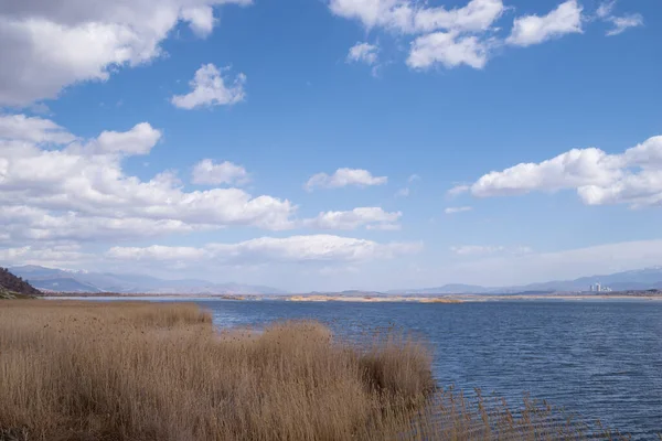 Wonderful Scenery Lake Cheimaditida Florina Greece — Stock Photo, Image