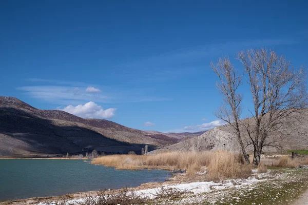 Wonderful Scenery Lake Petres Village Florina Greece — Stock Photo, Image