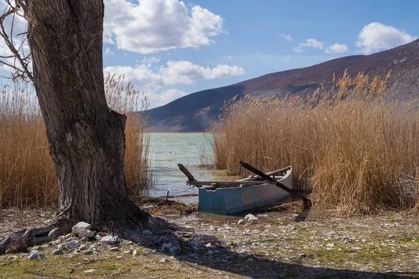 Wonderful Scenery Lake Petres Village Florina Greece — Stock Photo, Image