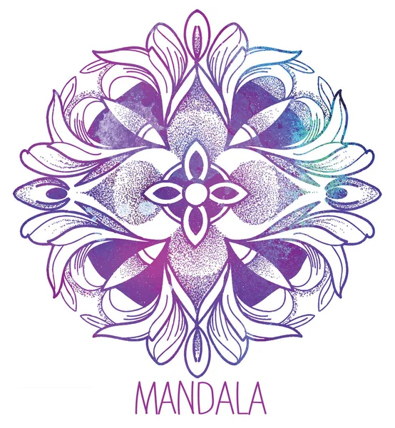 Mandala Impressão Étnica Elegante — Vetor de Stock