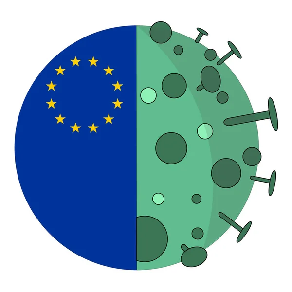 Coronavirus Covid Epidemic European Union — Stock Vector