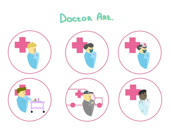 Ilustração Vetorial Ícones Cor Plana Com Resumo Fundo Medicina Com —  Vetores de Stock