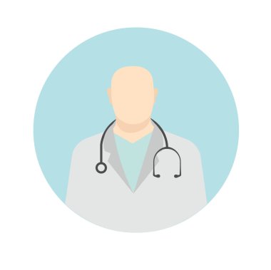 Tıbbi ikonlar. Doktor ve hemşire Avatarlar. vektör illüstrasyonu