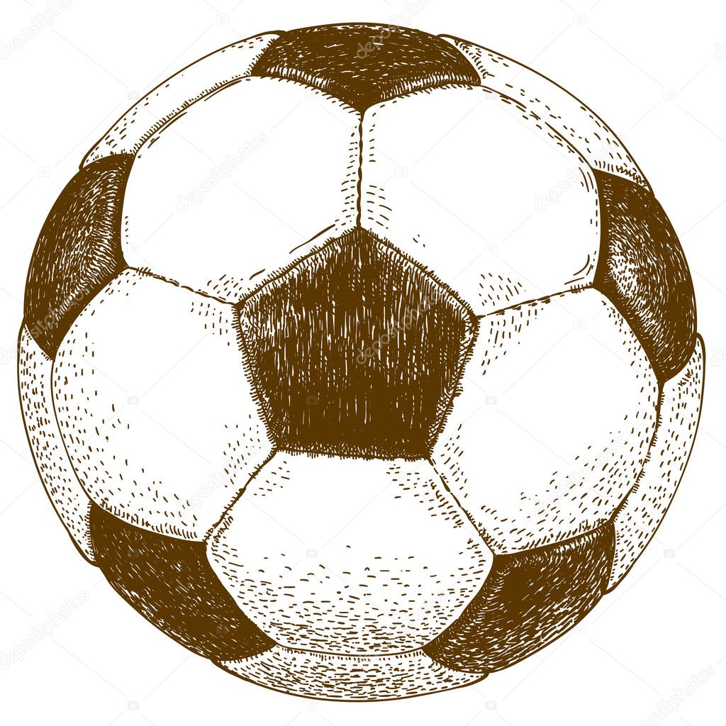engraving  illustration of football ball