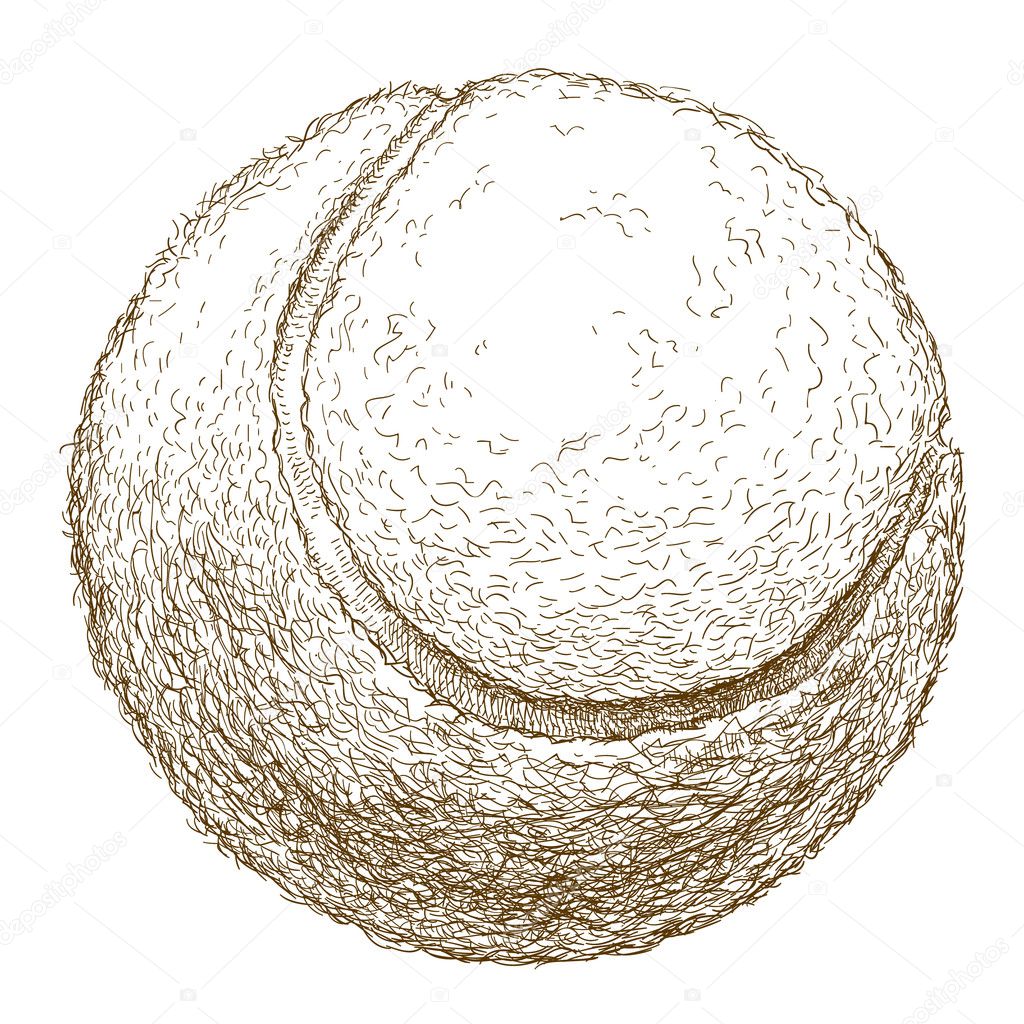 engraving  illustration of tennis ball