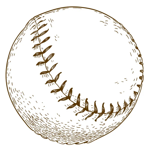 Χαρακτική εικονογράφηση μπάλα του μπέιζμπολ — Διανυσματικό Αρχείο