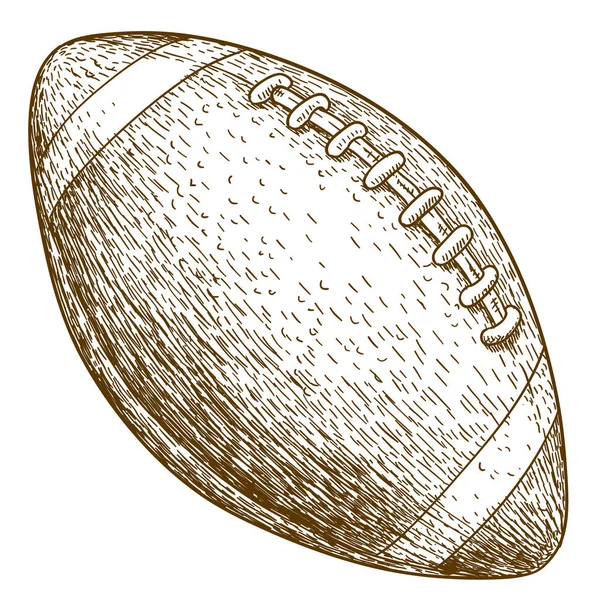 Gravure illustration de ballon de football américain — Image vectorielle