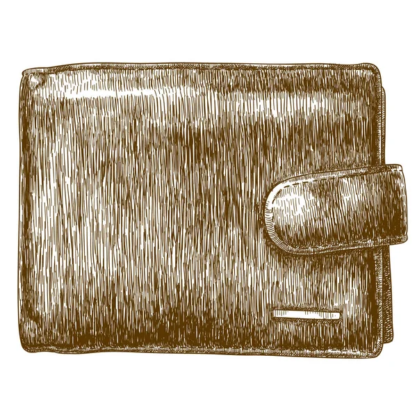 Gravur Illustration der Brieftasche — Stockvektor